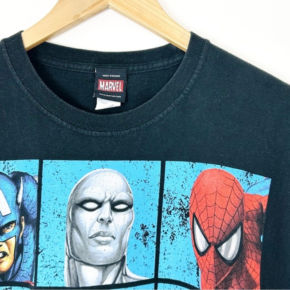 Marvel Heroes Made Engineer Grid Tee T-Shirt Sz L - Picture 2 of 5